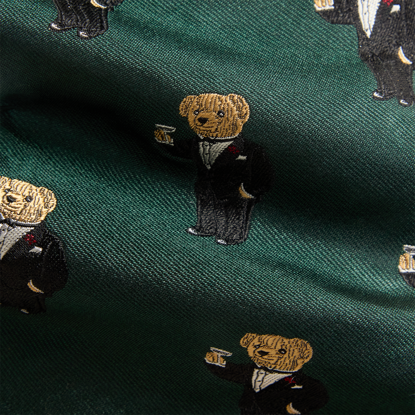 Мужские галстуки Ralph Lauren Graduate Martini Bear Silk Tie, цвет: Тёмный зелёный — фото 2