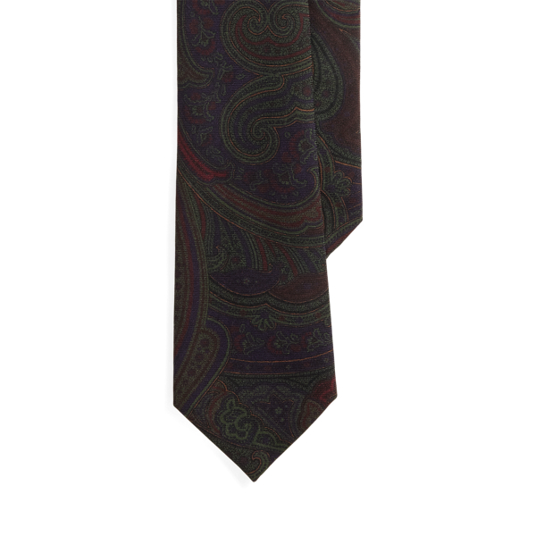 Purple Multi Graduate Paisley Wool Challis Tie Polo Ralph Lauren 1