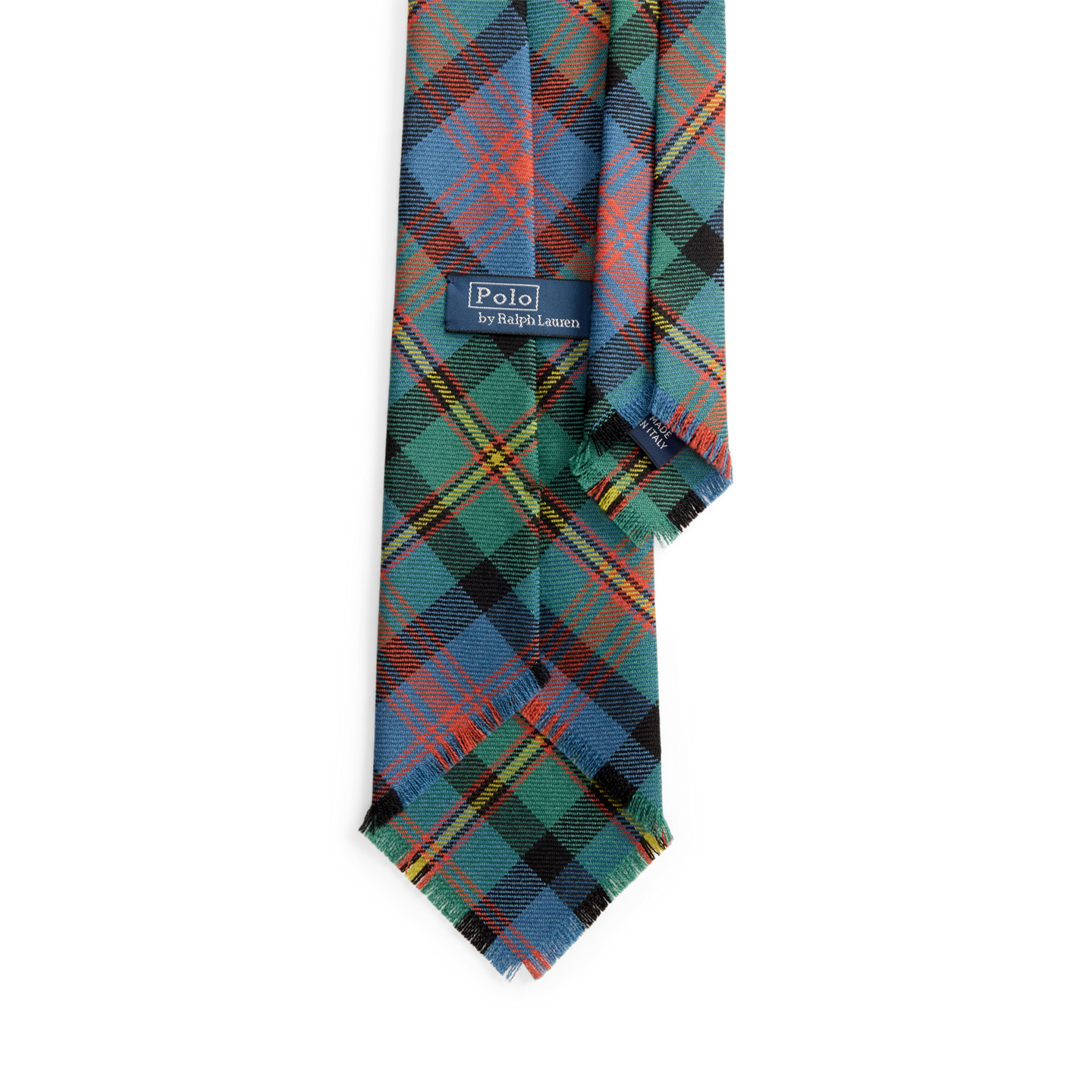 Мужской галстук Ralph Lauren Graduate Fringe Tartan Tie, цвет: Синий / Зелёный разноцветный — фото 1
