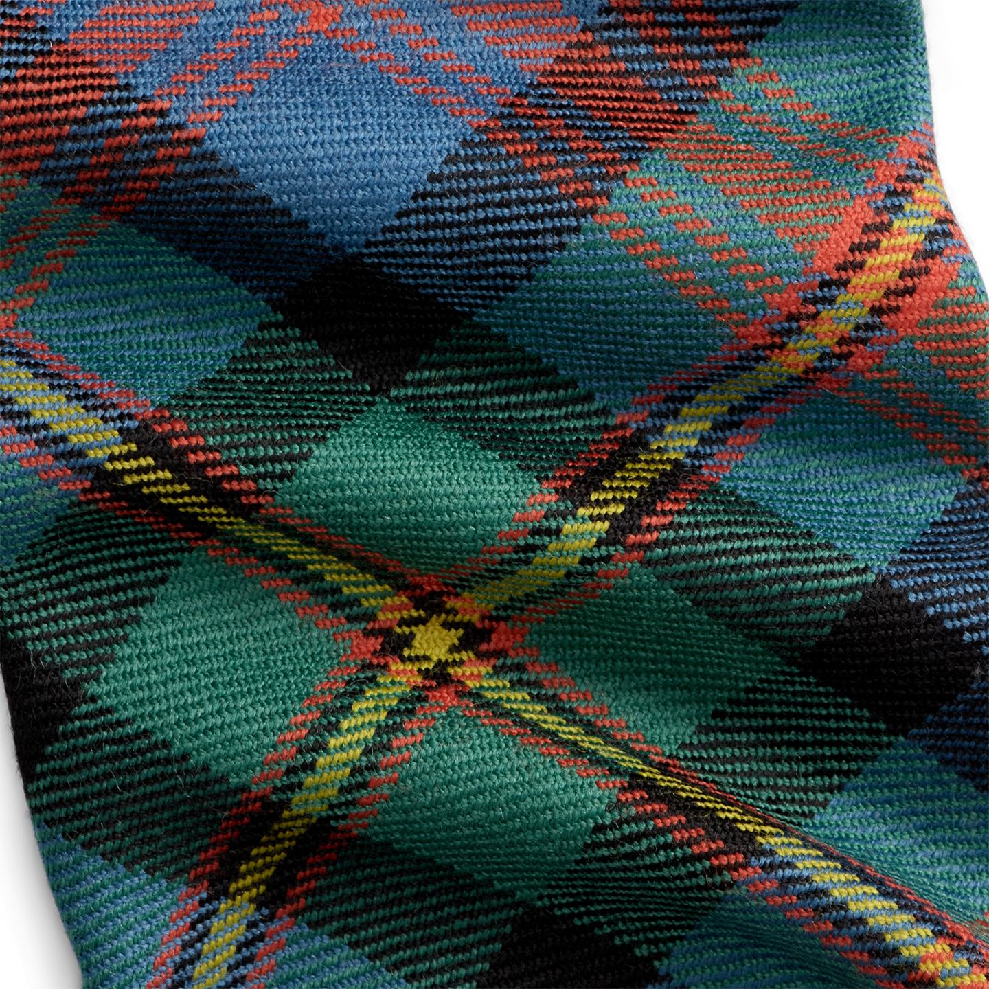 Мужской галстук Ralph Lauren Graduate Fringe Tartan Tie, цвет: Синий / Зелёный разноцветный — фото 2