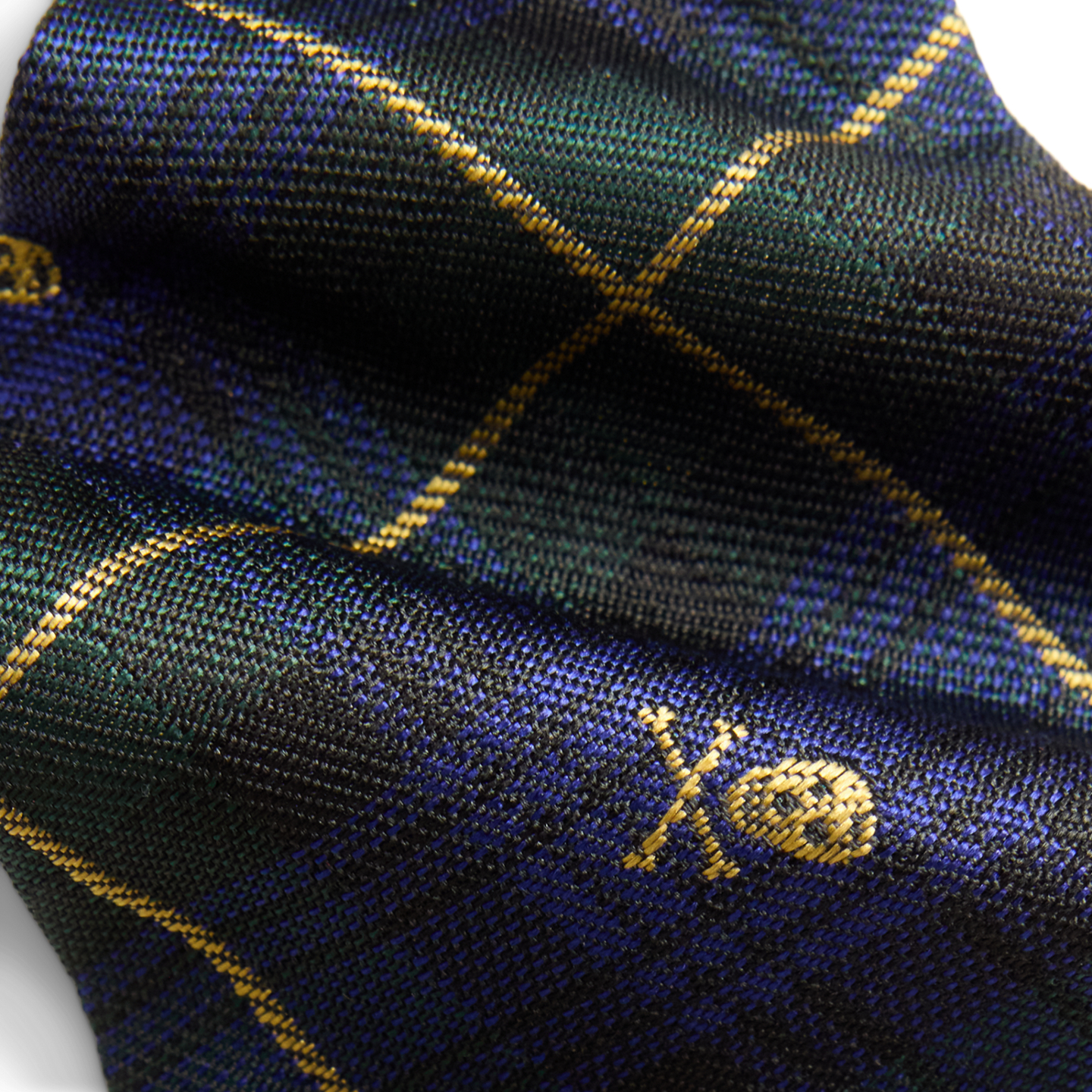 Мужские галстуки Ralph Lauren Plaid Skull-and-Bones Silk Bow Tie, цвет: Тёмно-синий / Зелёный — фото 2