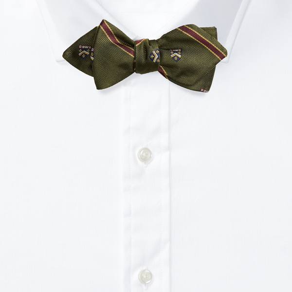 Olive Striped Silk Club Bow Tie Polo Ralph Lauren 2