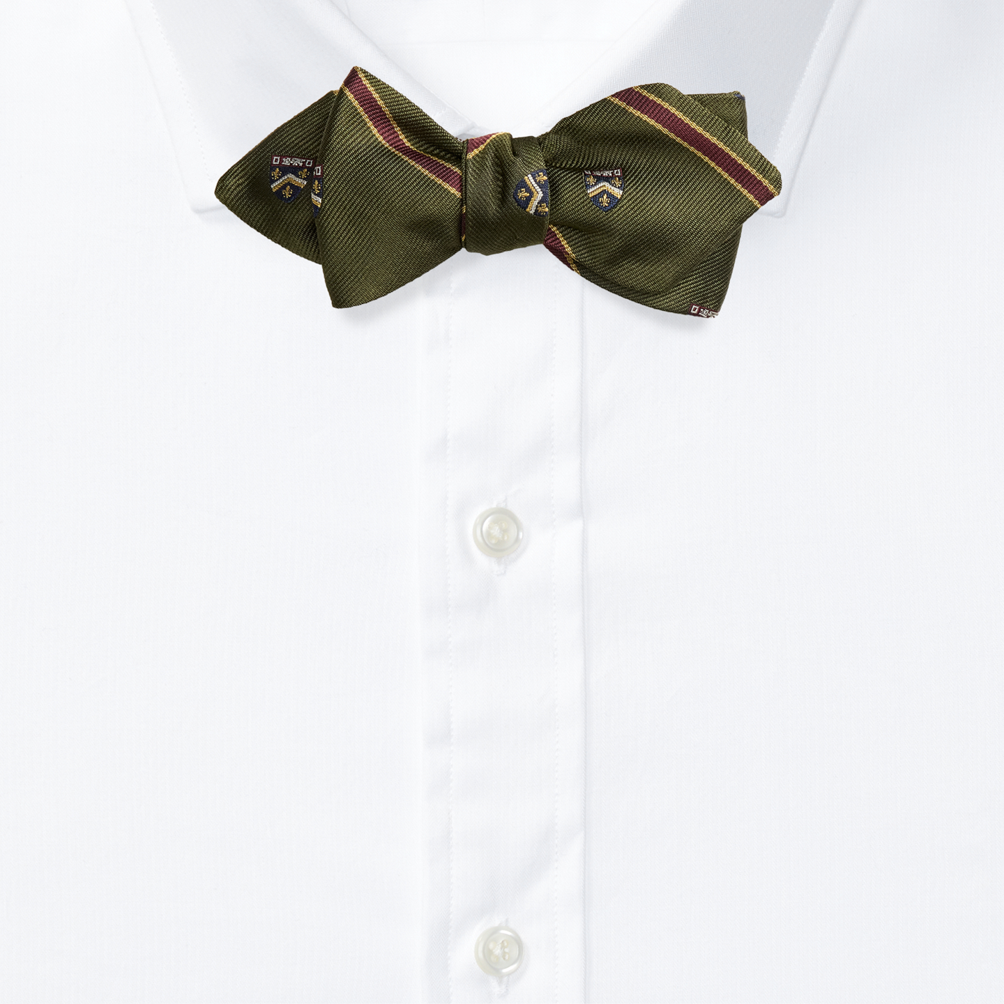 Мужские галстуки Ralph Lauren Striped Silk Club Bow Tie, цвет: Оливковый — фото 1