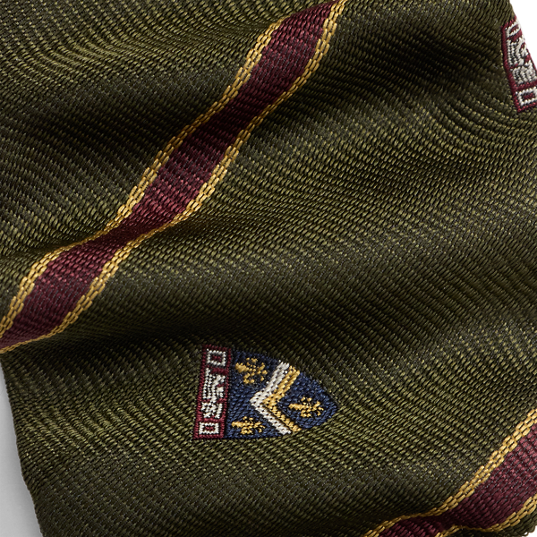 Olive Striped Silk Club Bow Tie Polo Ralph Lauren 3
