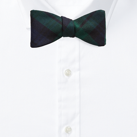 Мужской галстук-бабочка Ralph Lauren Tartan Wool Bow Tie, цвет: Тёмно-синий / Зелёный