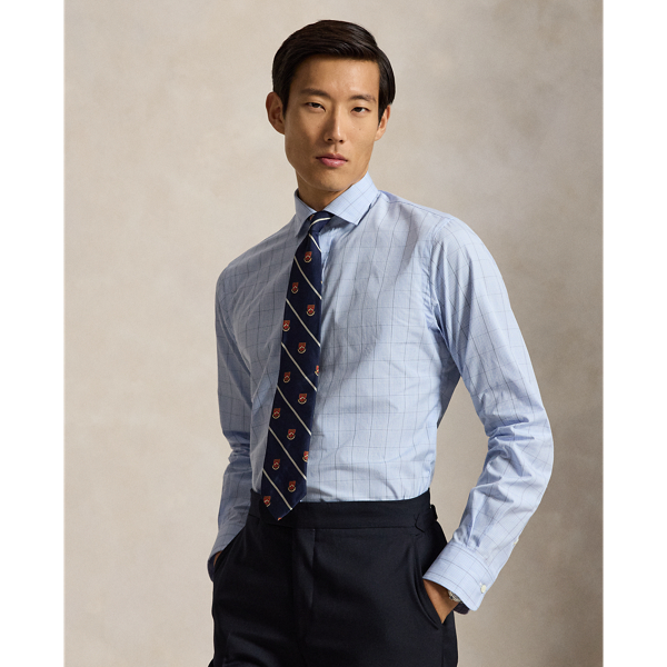 Custom Fit Plaid Poplin Shirt