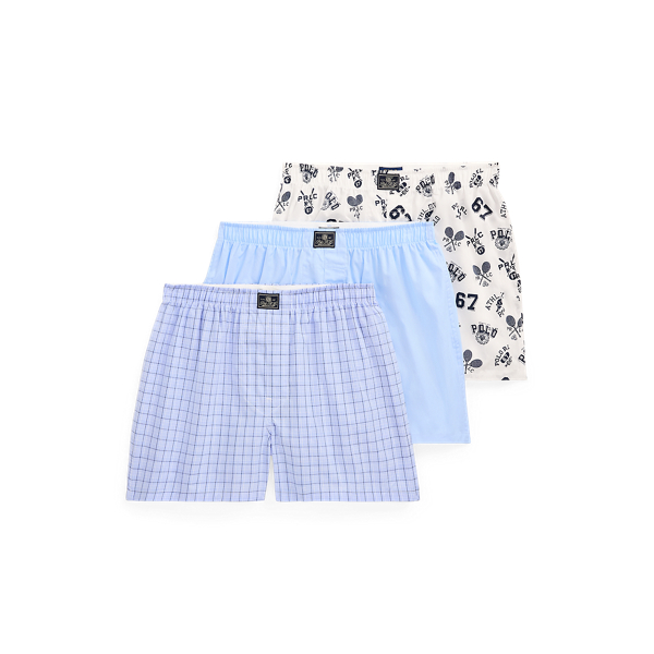 Plaid/Office Blue Cotton Boxer 3-Pack Polo Ralph Lauren 1