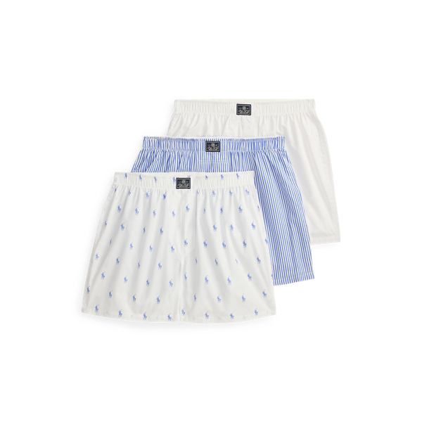 3er-Pack Boxershorts aus Baumwolle Polo Ralph Lauren in Wei&szlig;/Blau gestreift 1