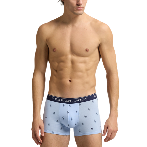 3&nbsp;slips-boxers classiques coton stretch Polo Ralph Lauren en Marine/Pistache/Bleu 2