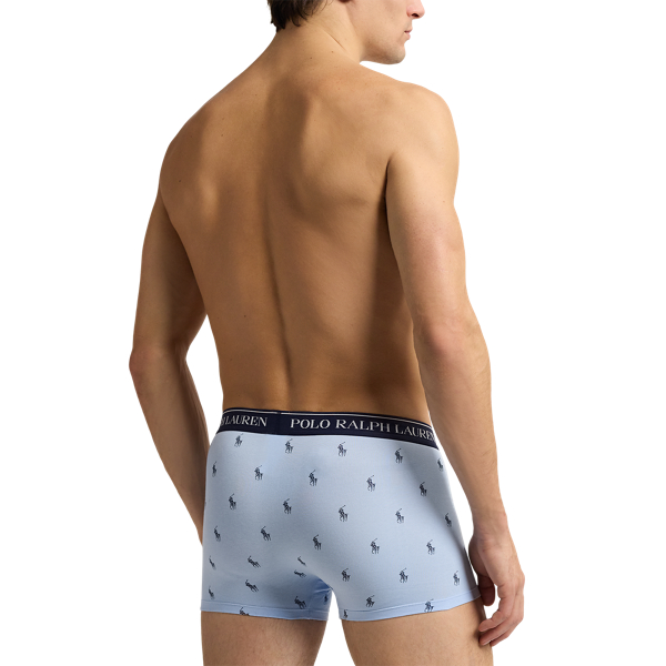 3&nbsp;slips-boxers classiques coton stretch Polo Ralph Lauren en Marine/Pistache/Bleu 4