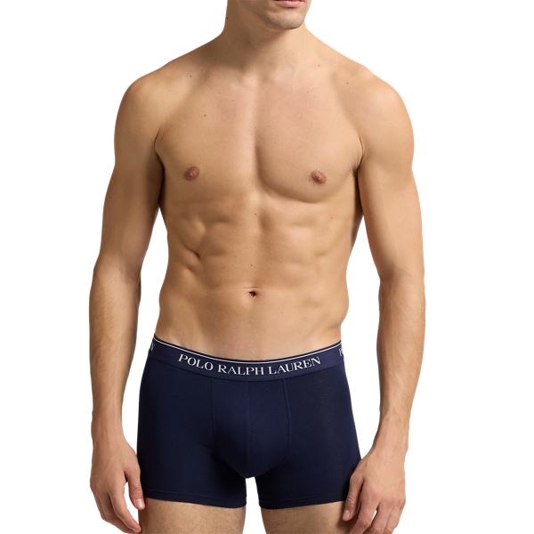 3&nbsp;slips-boxers classiques coton stretch Polo Ralph Lauren en Marine/Pistache/Bleu 5