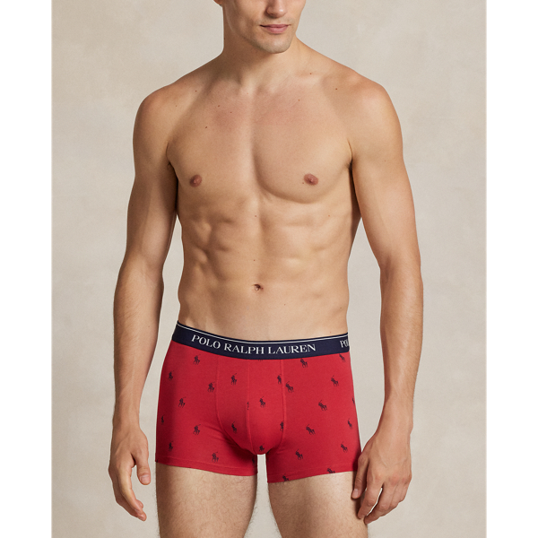 Classic Stretch-Cotton Trunk 3-Pack Polo Ralph Lauren in Rot/Wei&szlig;/Navy 6