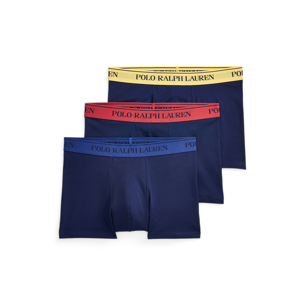 3&nbsp;slips-boxers classiques coton stretch Polo Ralph Lauren en Marine/Piment/Noir 1