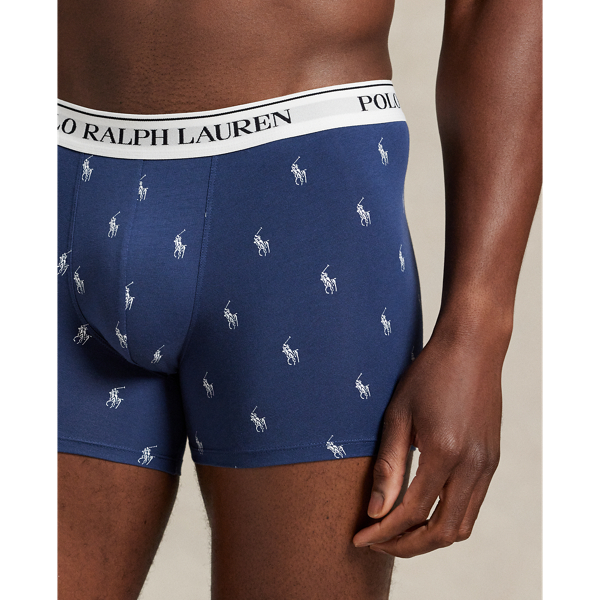 Lot de trois&nbsp;slips-boxers coton stretch Polo Ralph Lauren en Marine/Rouge/Noir 3
