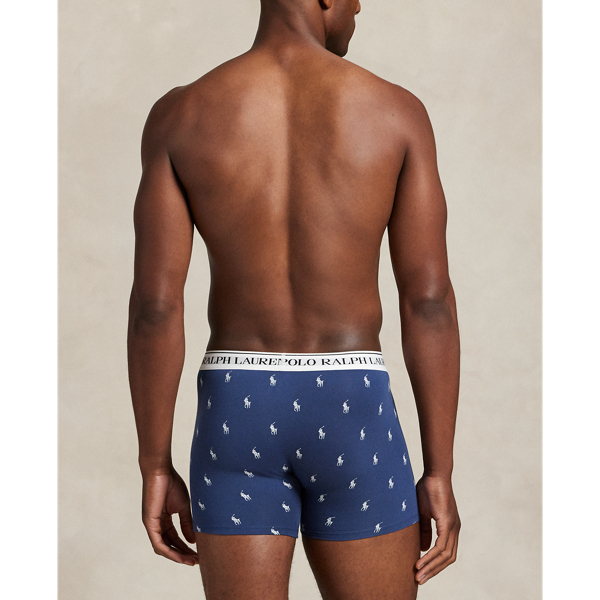 Lot de trois&nbsp;slips-boxers coton stretch Polo Ralph Lauren en Marine/Rouge/Noir 4
