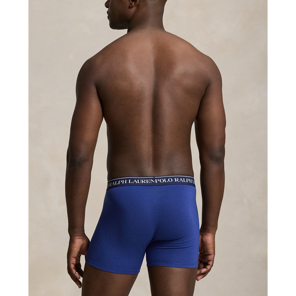 Navy/Beach Pink/Blue Stretch Cotton Boxer Brief 3-Pack Polo Ralph Lauren 4