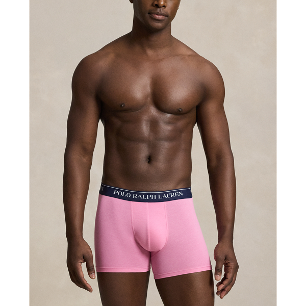 Navy/Beach Pink/Blue Stretch Cotton Boxer Brief 3-Pack Polo Ralph Lauren 6