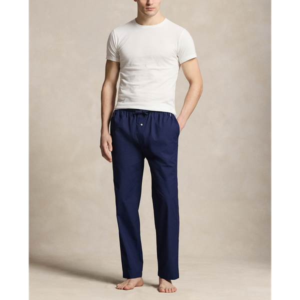 Pantalon de pyjama avec poney distinctif Polo Ralph Lauren en Iris Bleu/Blanc Ray&eacute; 2