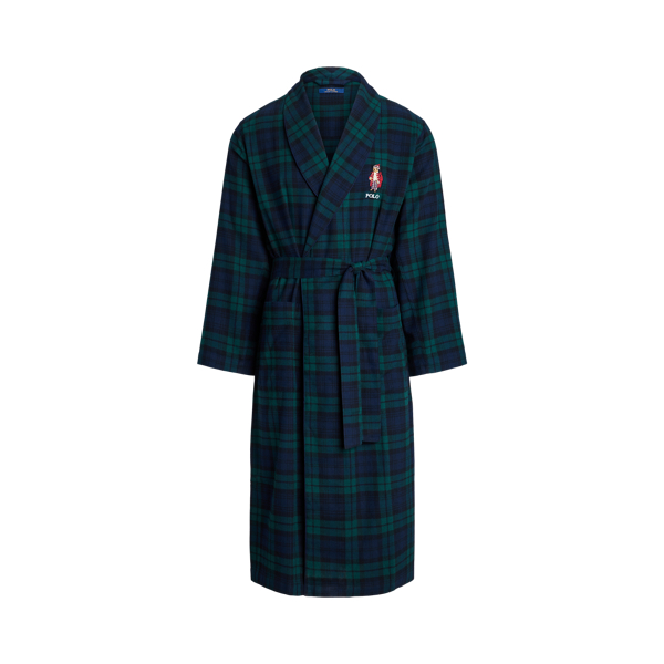 Polo Bear Plaid Flannel Robe for Men Ralph Lauren UK