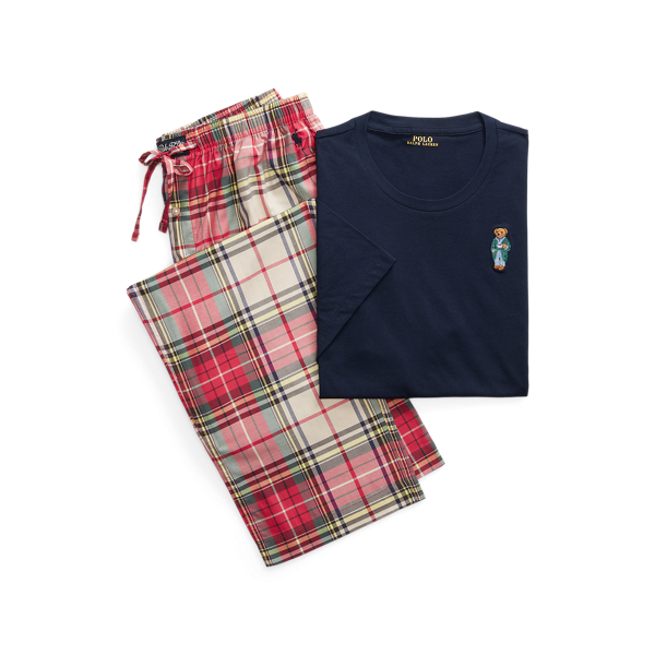 Polo Bear &amp; Plaid Cotton Sleep Set