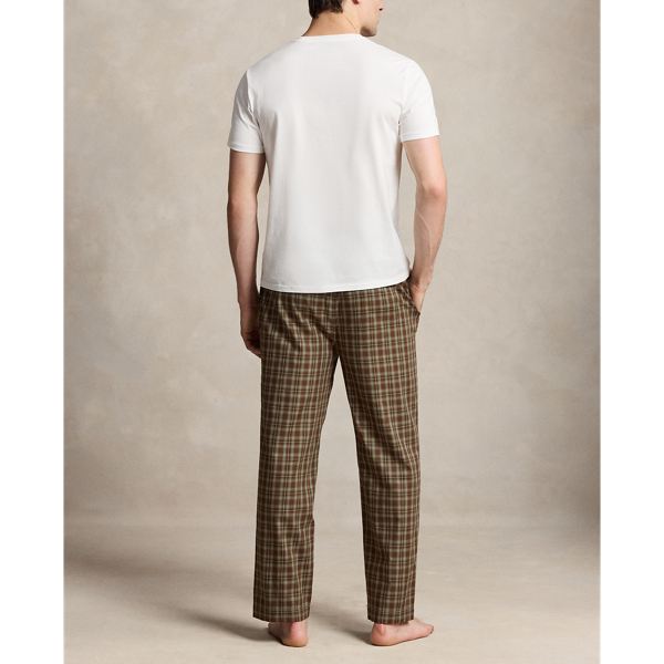 Baumwoll-Pyjama mit Polo&nbsp;Bear Polo Ralph Lauren in Wei&szlig;/Braun 3