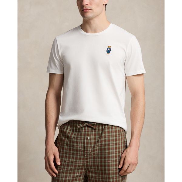 Baumwoll-Pyjama mit Polo&nbsp;Bear Polo Ralph Lauren in Wei&szlig;/Braun 4