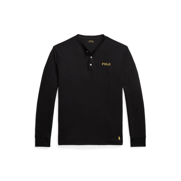 Polo Black Chemise de nuit gaufrée à col tunisien Polo Ralph Lauren 1