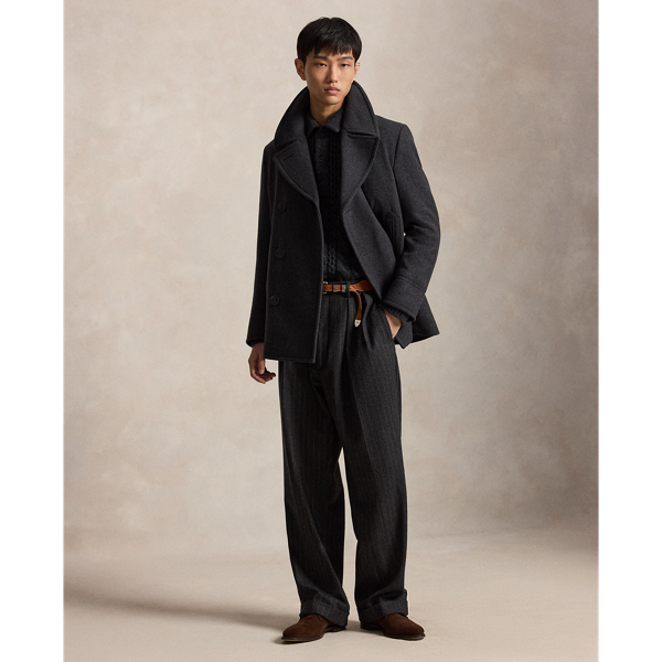 Polo Wool-Blend Melton Peacoat
