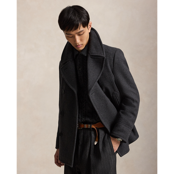 Polo Wool-Blend Melton Peacoat