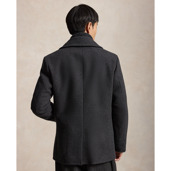 Polo Wool-Blend Melton Peacoat