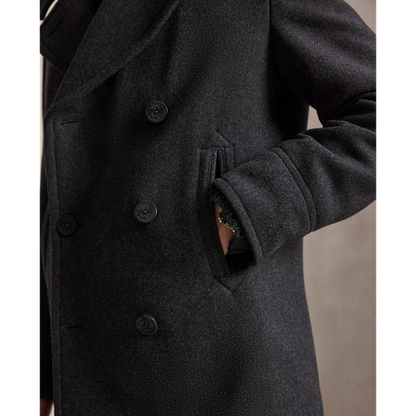 Polo Wool-Blend Melton Peacoat