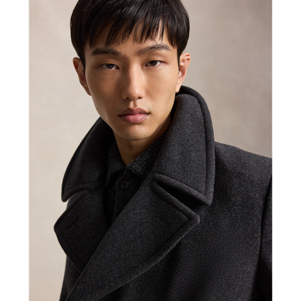 Polo Wool-Blend Melton Peacoat
