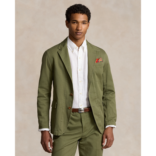 Tailored Washed Twill Suit Jacket