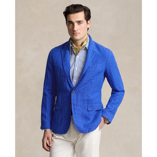 Iris Blue Polo Soft Modern Linen Suit Jacket Polo Ralph Lauren 1