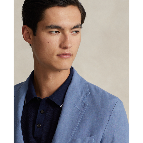 Modern-Fit Leinen-Anzugjacke Polo&nbsp;Soft Polo Ralph Lauren in Carson-Blau 6