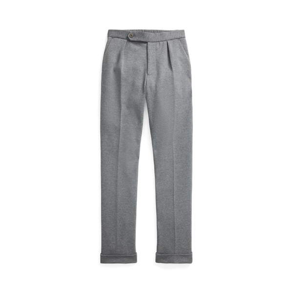 Pantalon &agrave; pinces en maille double