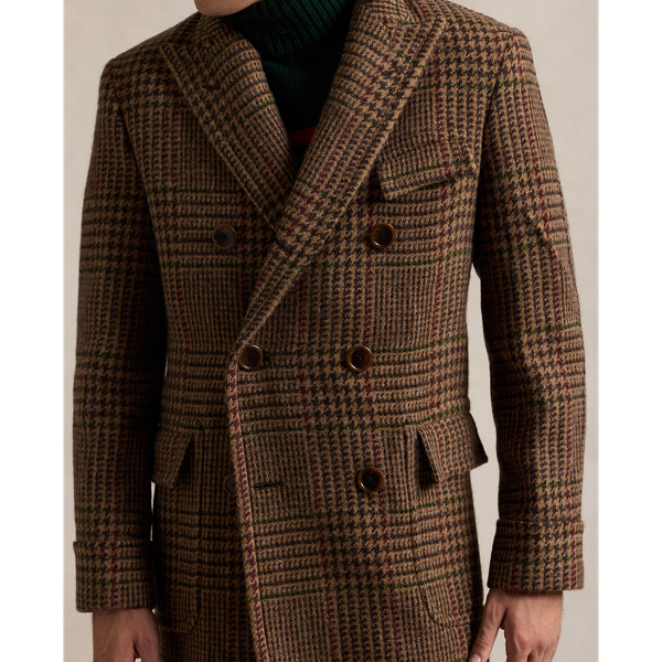 Polo ralph lauren glen plaid wool trench hotsell