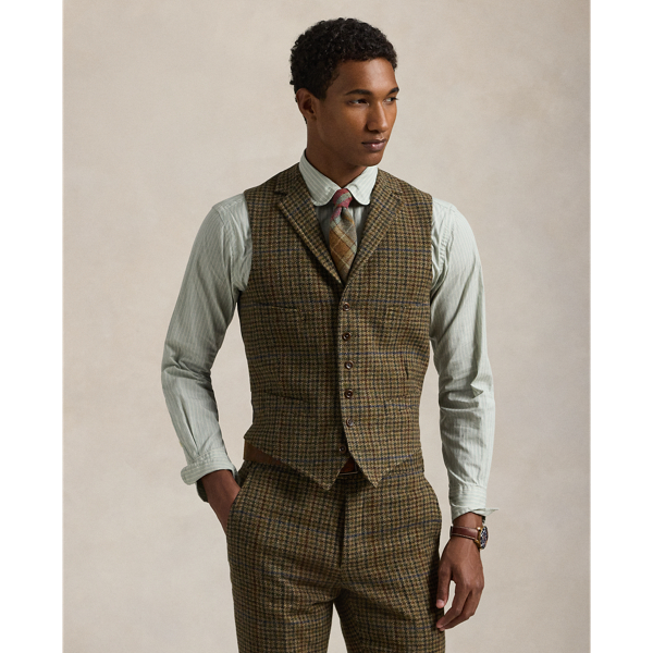 Loden Multi Plaid Wool Vest Polo Ralph Lauren 1