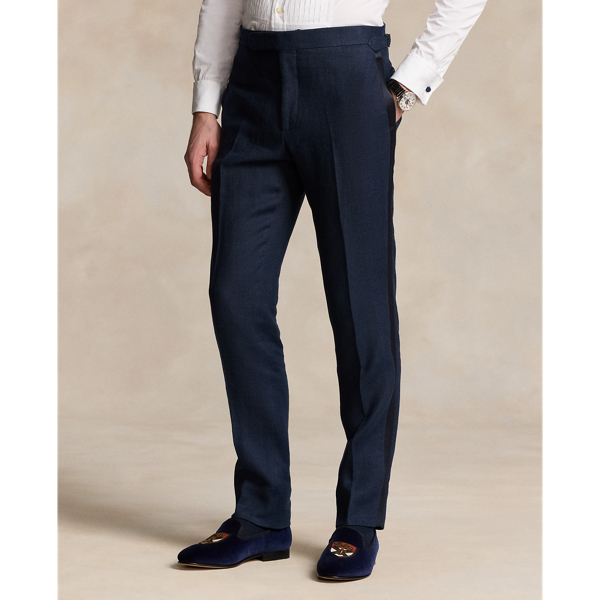 Smokinghose aus Leinen-Rati&egrave;re Polo Ralph Lauren in Navy 4