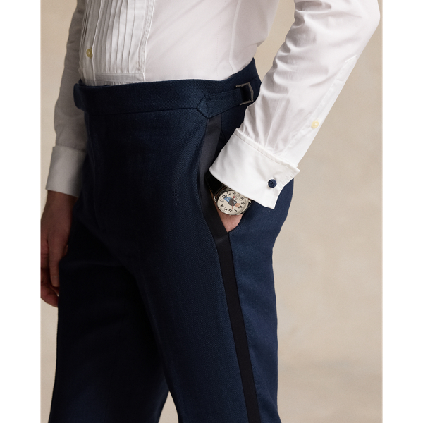 Smokinghose aus Leinen-Rati&egrave;re Polo Ralph Lauren in Navy 6