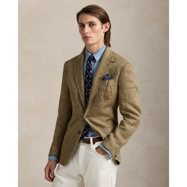 Brown & Tan Tailored-Fit Sakko aus Leinen und Seide Polo Ralph Lauren 1