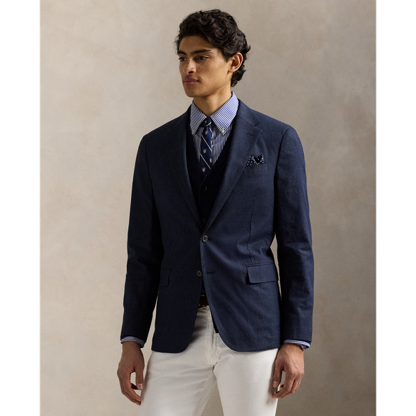 Dark Navy/Navy Polo Modern Plaid Linen-Blend Jacket Polo Ralph Lauren 1