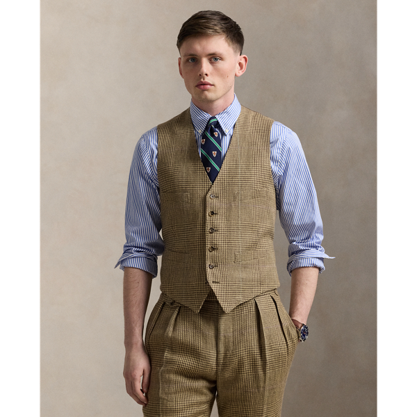 Gilet en lin prince-de-galles