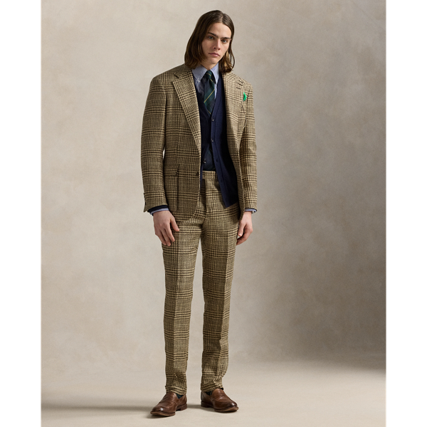 Tan/Brown And Green Deco Pantalon de costume prince-de-galles Polo Ralph Lauren 1