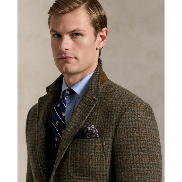 Polo Tailored Plaid Tweed Suit Jacket