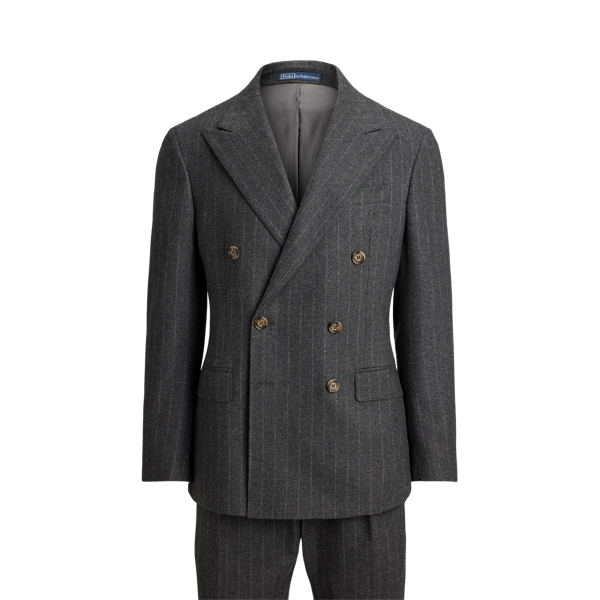 【POLO RALPH LAUREN】チャコールグレー ダブル スーツ Polo Tailored Fit Pinstripe Wool Suit