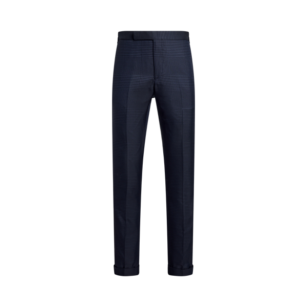 Pantalon smoking prince-de-galles soie