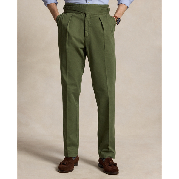 Pleated Stretch Chino Suit Trouser