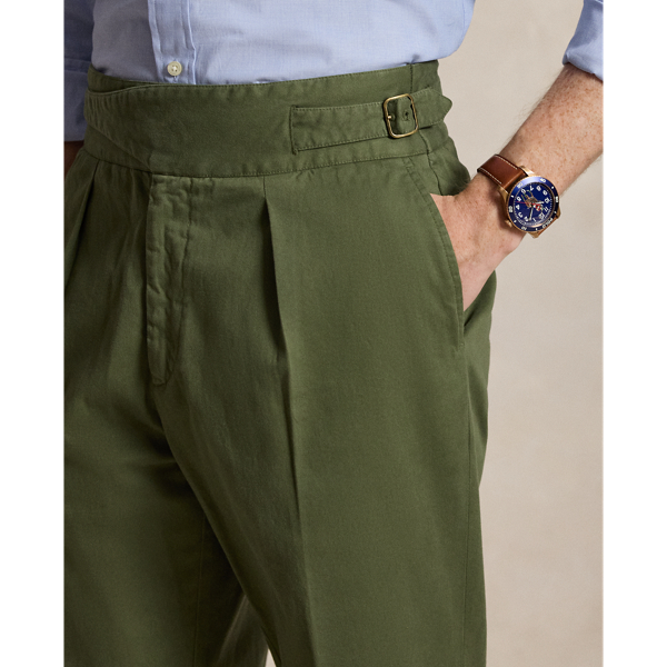 Pleated Stretch Chino Suit Trouser