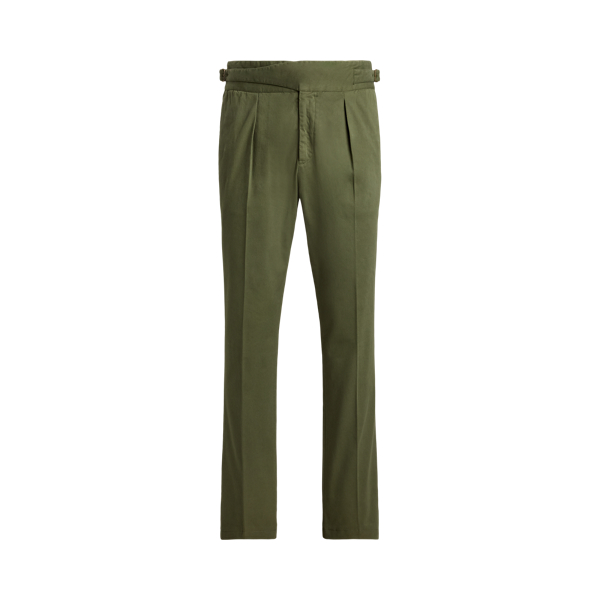 Pleated Stretch Chino Suit Trouser